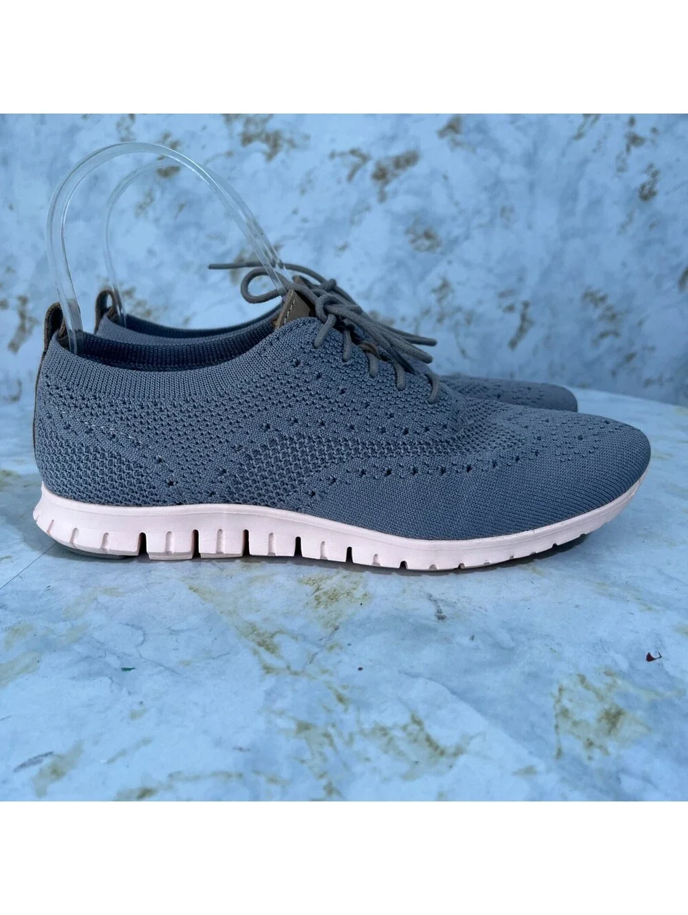 Cole Haan Zerogrand Stitchlite Womens Sz 6.5 Shoes Gray Pink Knit Comfort Oxford